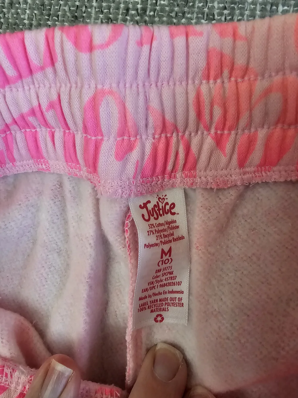 Justice Pink Ombre 'LOVE' Jogger Sweatpants